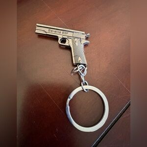 Silver Gun Keychain